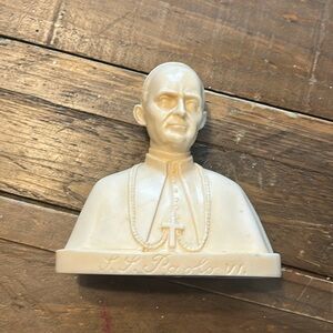 VINTAGE POPE PAUL VI MARBLE BUST MADE IN ITALY 5 INCH TALL